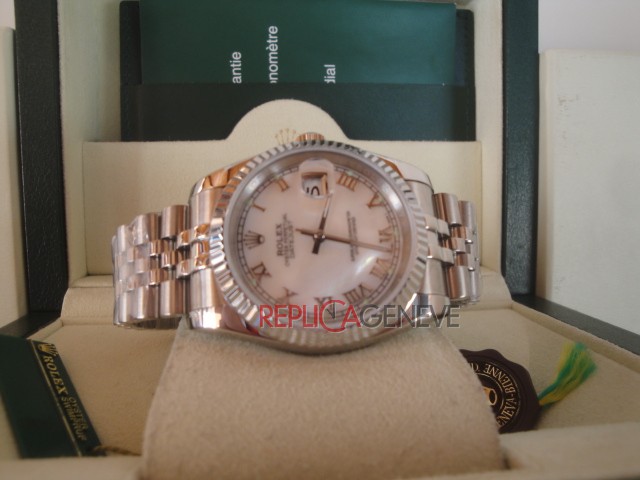 Rolex replica datejust acciaio madreperla roman jubilèè imitazione replica orologi - immagine 5