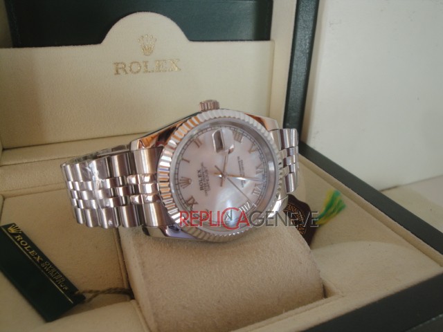 Rolex replica datejust acciaio madreperla roman jubilèè imitazione replica orologi - immagine 6