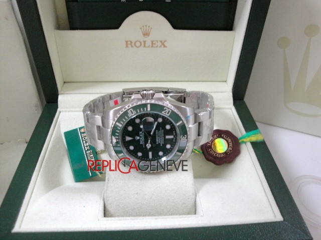 Rolex replica submariner ceramichon acciaio ghiera verde hulk orologio replica imitazione copia - immagine 6