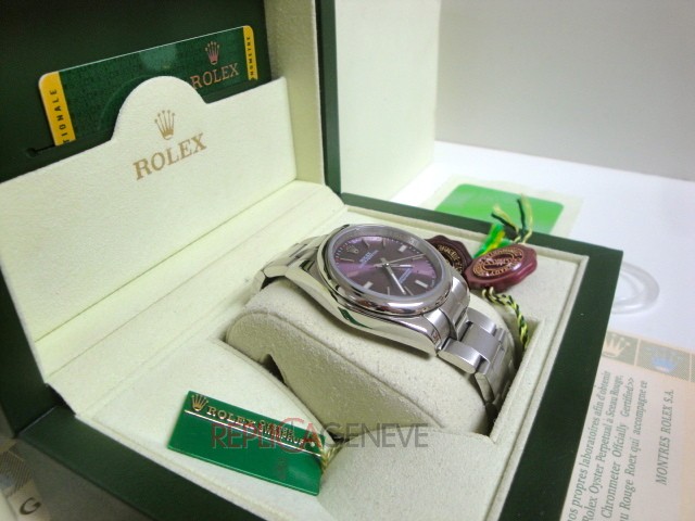 Rolex replica Oyster Perpetual 114200 red Grape orologio replica - immagine 6