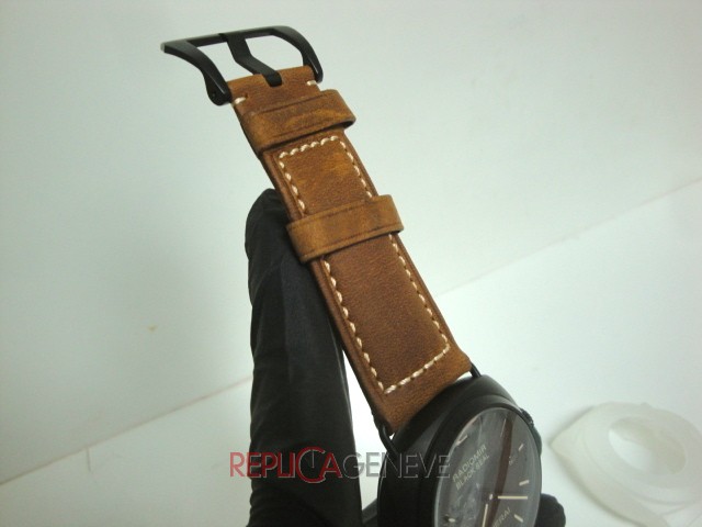 Officine Panerai replica radiomir black seal pro-hunter pvd leather orologio replica imitazione - immagine 7