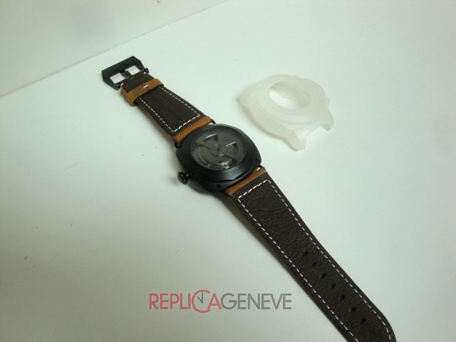 Officine Panerai replica radiomir black seal pro-hunter pvd leather orologio replica imitazione - immagine 8