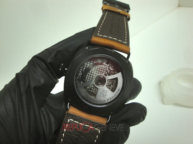 Officine Panerai replica radiomir black seal pro-hunter pvd leather orologio replica imitazione - immagine 9
