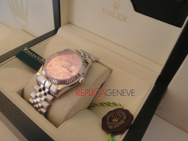 Rolex replica datejust acciaio rosè flower jubilèè imitazione replica orologi - immagine 5