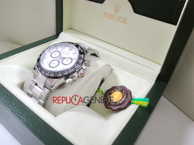 Rolex replica daytona acciaio ceramichon white dial 116500LN orologio replica copia imitazione - immagine 14