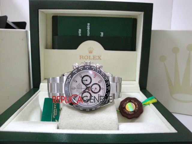 Rolex replica daytona acciaio ceramichon white dial 116500LN orologio replica copia imitazione - immagine 16