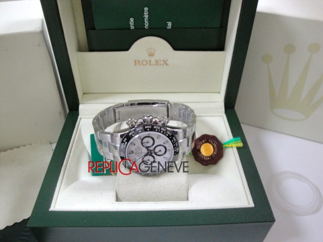 Rolex replica daytona acciaio ceramichon white dial 116500LN orologio replica copia imitazione - immagine 15