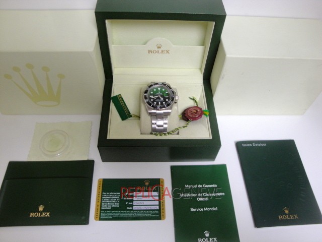 Rolex replica seadweller ceramichon gradient green dial orologio replica imitazione copia - immagine 2