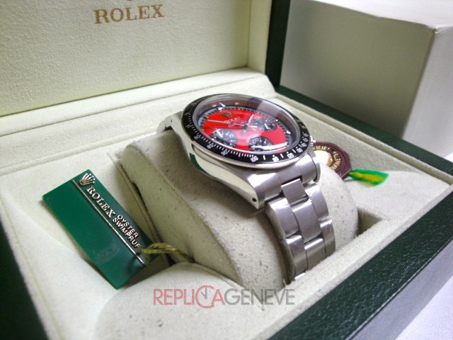 Rolex replica daytona vintage paul newman ref. 6263 california red dial orologio replica copia imitazione - immagine 5