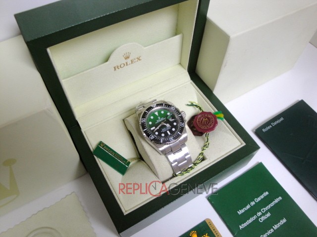 Rolex replica seadweller ceramichon gradient green dial orologio replica imitazione copia - immagine 3
