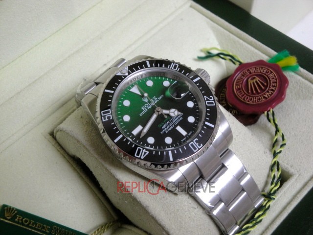 Rolex replica seadweller ceramichon gradient green dial orologio replica imitazione copia - immagine 6