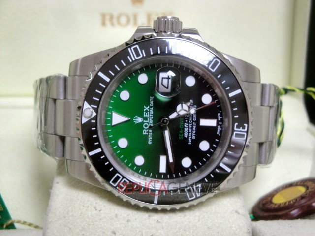 Rolex replica seadweller ceramichon gradient green dial orologio replica imitazione copia - immagine 8