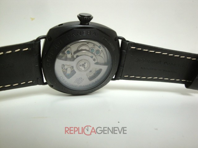 Officine Panerai replica radiomir titanium 8 days pvd strip leather orologio replica imitazione - immagine 5