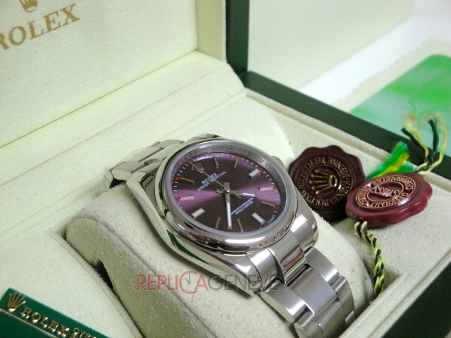 Rolex replica Oyster Perpetual 114200 red Grape orologio replica - immagine 9
