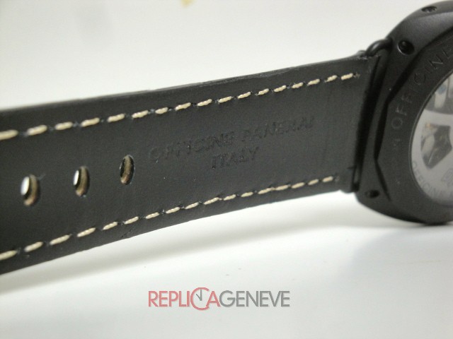 Officine Panerai replica radiomir titanium 8 days pvd strip leather orologio replica imitazione - immagine 9
