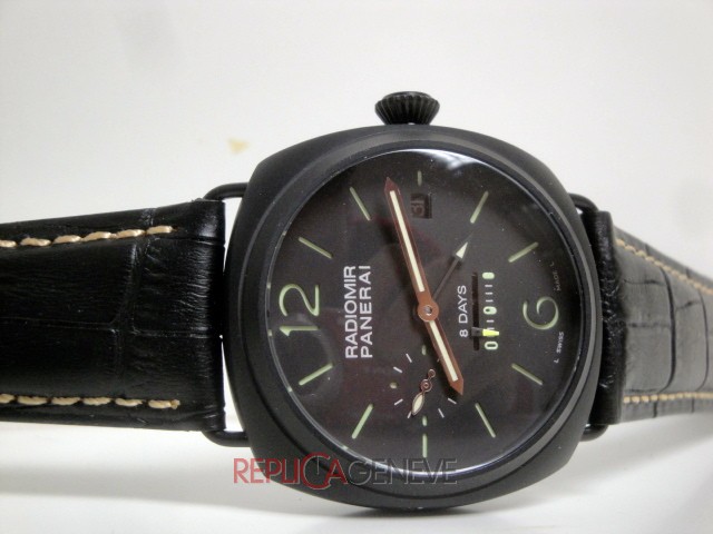 Officine Panerai replica radiomir titanium 8 days pvd strip leather orologio replica imitazione