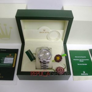 Rolex replica daydate ll strip president argentèè dial orologio replica copia imitazione