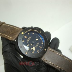 Officine Panerai replica luminor submersible pro-hunter pvd cinturino pelle orologio replica imitazione