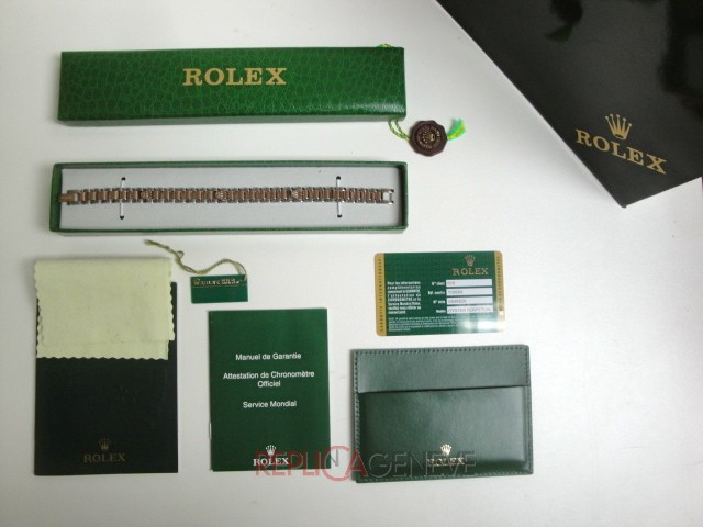 Rolex replica gioielli bracciale jubilèè strip acciaio oro rosa imitazione copia perfetta - immagine 2