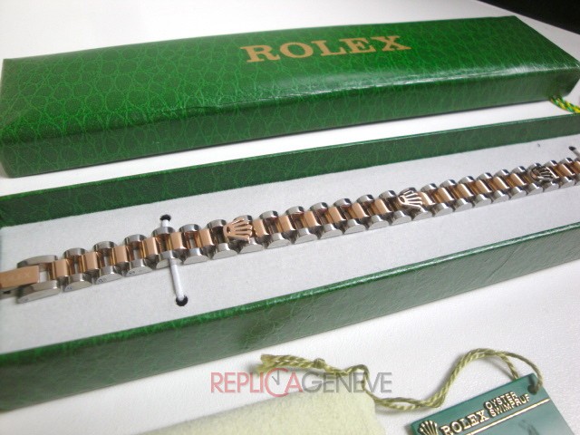 Rolex replica gioielli bracciale jubilèè strip acciaio oro rosa imitazione copia perfetta - immagine 4