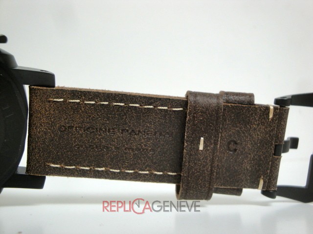 Officine Panerai replica luminor submersible pro-hunter pvd cinturino pelle orologio replica imitazione - immagine 7