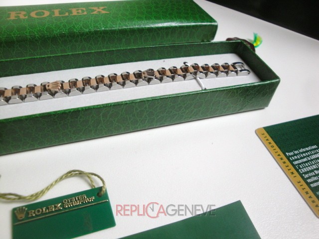 Rolex replica gioielli bracciale jubilèè strip acciaio oro rosa imitazione copia perfetta - immagine 6