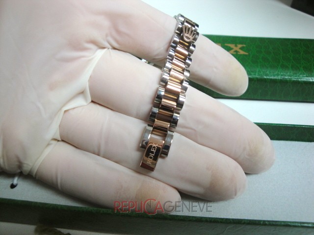 Rolex replica gioielli bracciale jubilèè strip acciaio oro rosa imitazione copia perfetta - immagine 7