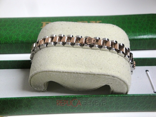 Rolex replica gioielli bracciale jubilèè strip acciaio oro rosa imitazione copia perfetta - immagine 8