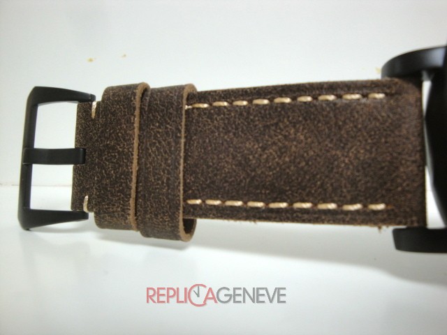 Officine Panerai replica luminor submersible pro-hunter pvd cinturino pelle orologio replica imitazione - immagine 11