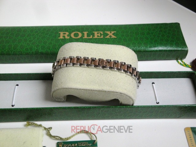 Rolex replica gioielli bracciale jubilèè strip acciaio oro rosa imitazione copia perfetta - immagine 9