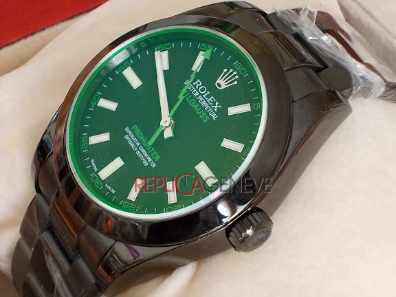 Rolex replica milgauss pro-hunter PVD green dial edition orologio replica imitazione - immagine 2