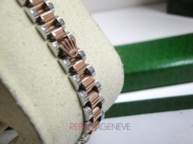 Rolex replica gioielli bracciale jubilèè strip acciaio oro rosa imitazione copia perfetta - immagine 10