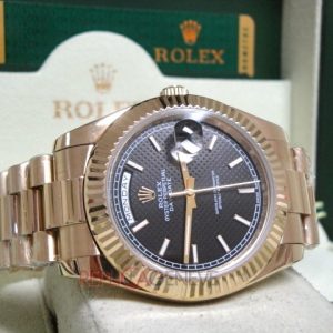 Rolex replica daydate ll strip president oro giallo black barrette orologio replica copia imitazione