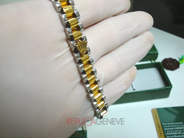 Rolex replica gioielli bracciale jubilèè strip acciaio oro giallo imitazione copia perfetta - immagine 5