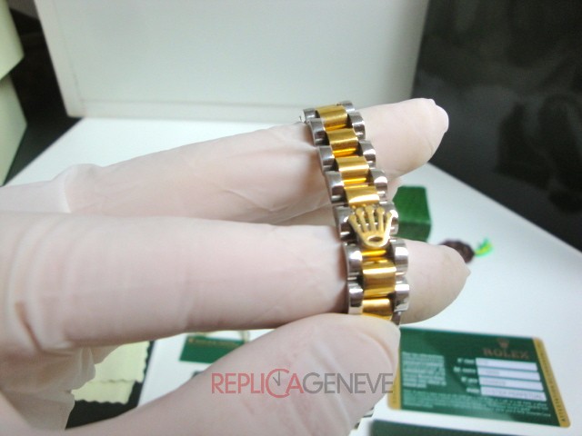 Rolex replica gioielli bracciale jubilèè strip acciaio oro giallo imitazione copia perfetta - immagine 6