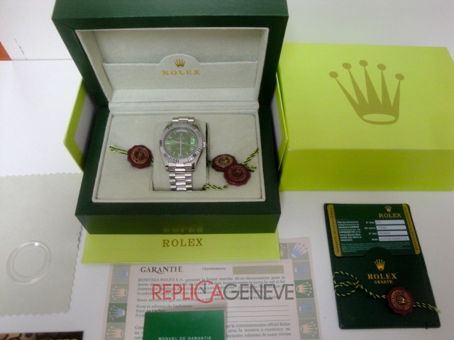 Rolex replica day-date ll 228239 olive dial orologio replica - immagine 15