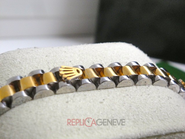 Rolex replica gioielli bracciale jubilèè strip acciaio oro giallo imitazione copia perfetta - immagine 9