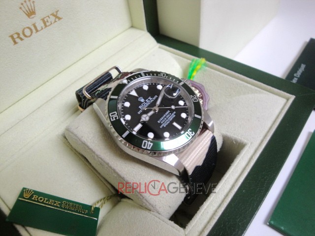 Rolex replica submariner data ghiera verde 50th anniversary cordura camouflage orologio replica imitazione copia - immagine 2
