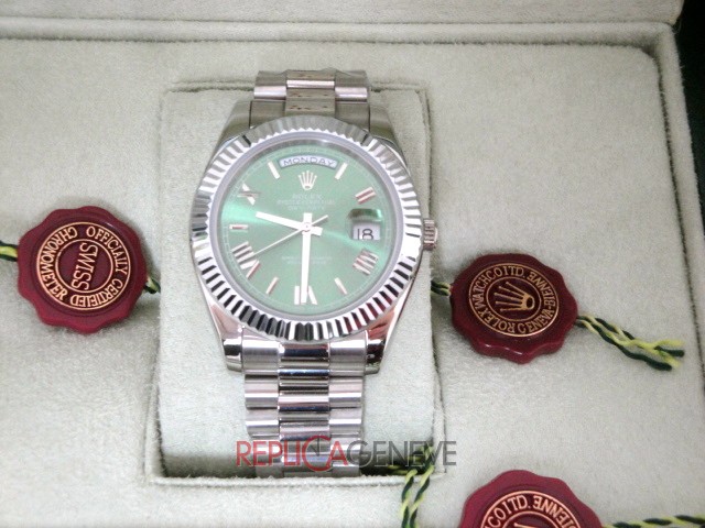 Rolex replica day-date ll 228239 olive dial orologio replica - immagine 18