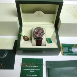 Rolex replica daydate charry leather strip orologio replica copia imitazione