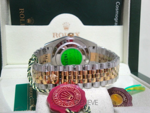 Rolex replica datejust acciaio oro giallo white dial barrette imitazione copia - immagine 10