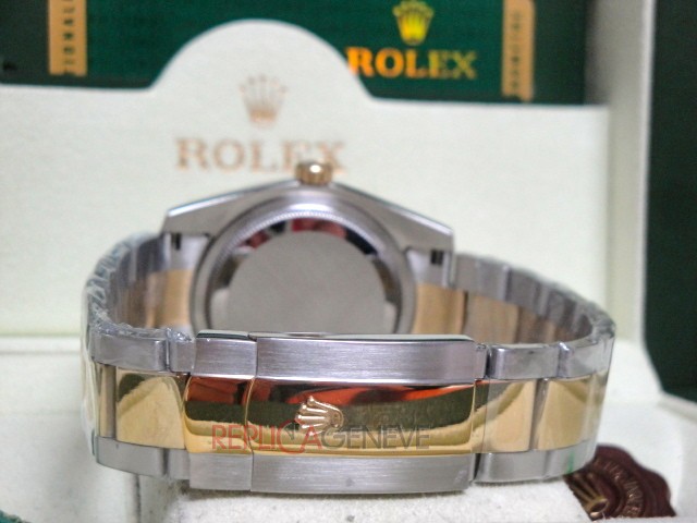 Rolex replica datejust acciaio oro black barrette oyster imitazione copia - immagine 9
