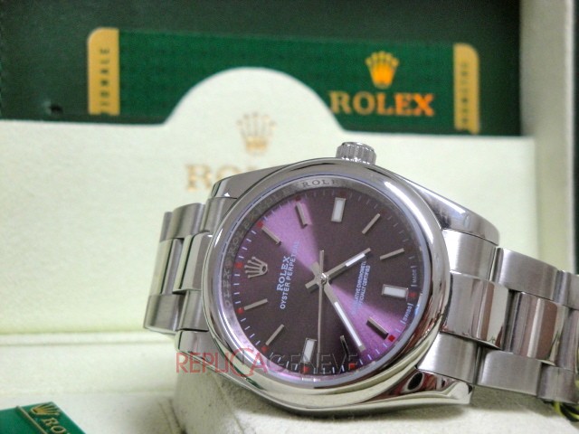Rolex replica Oyster Perpetual 114200 red Grape orologio replica - immagine 4