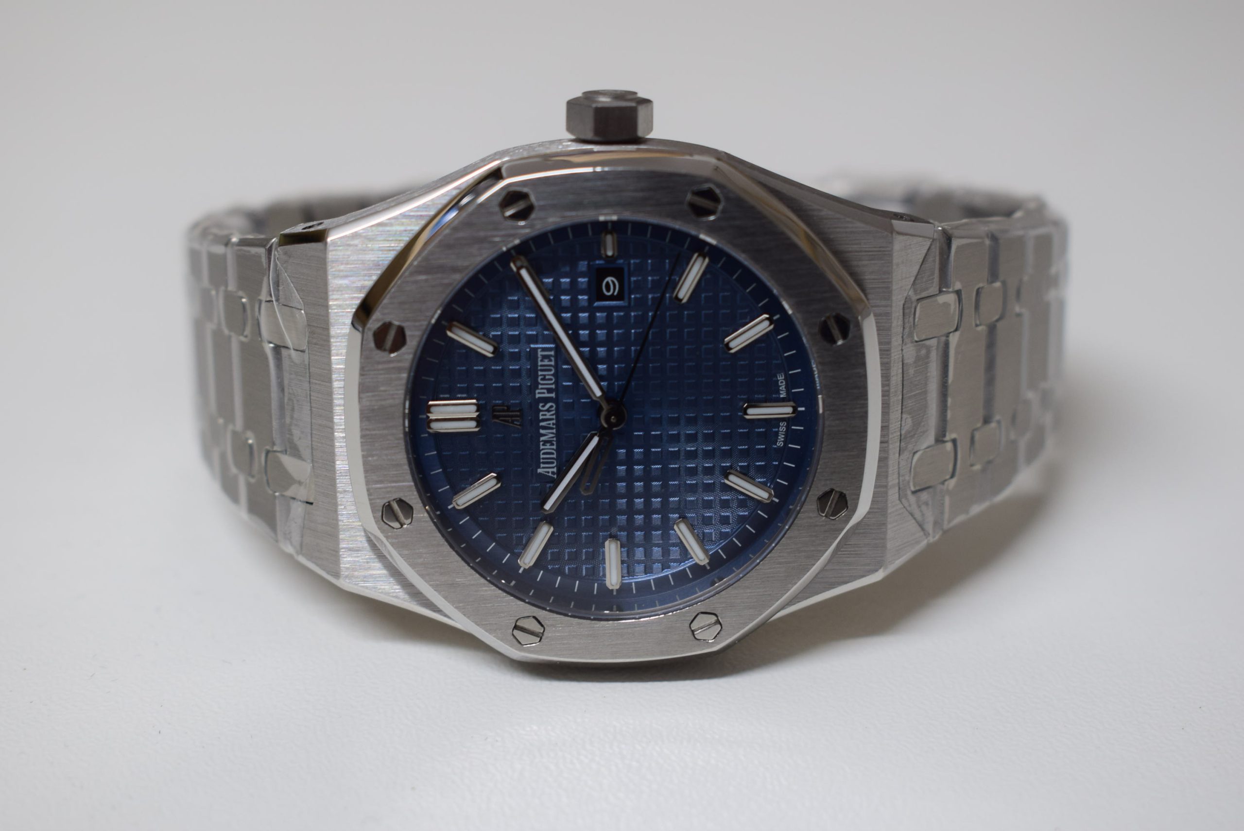 Audemars Piguet replica royal oak jumbo acciaio blue dial big size 41mm orologio replica imitazione - immagine 2