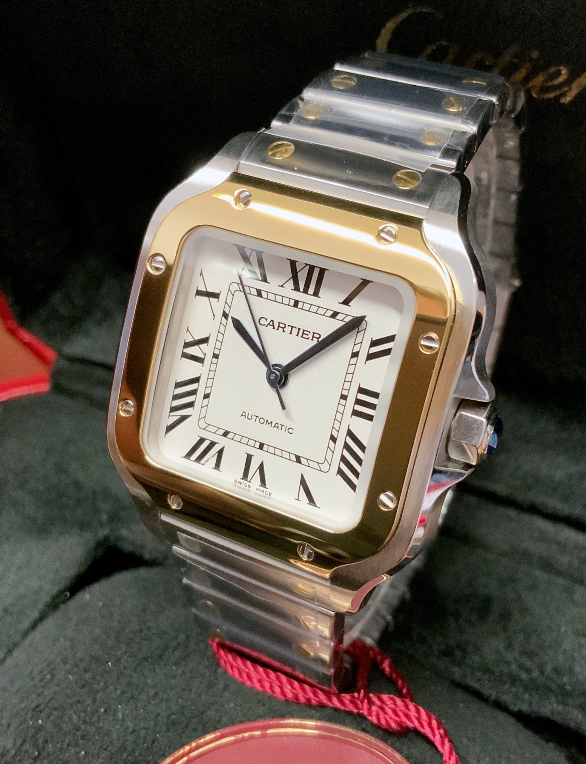 Cartier replica Santos De Cartier W2SA0007 Medium Size white dial - immagine 4