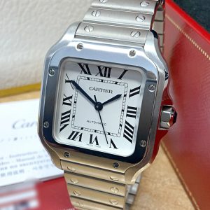 Cartier replica Santos De Cartier WSSA0029 Medium Size white dial