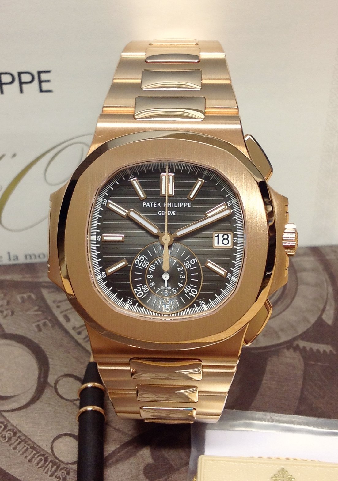 Patek Philippe replica Nautilus 5980 1R-001 Rose Gold