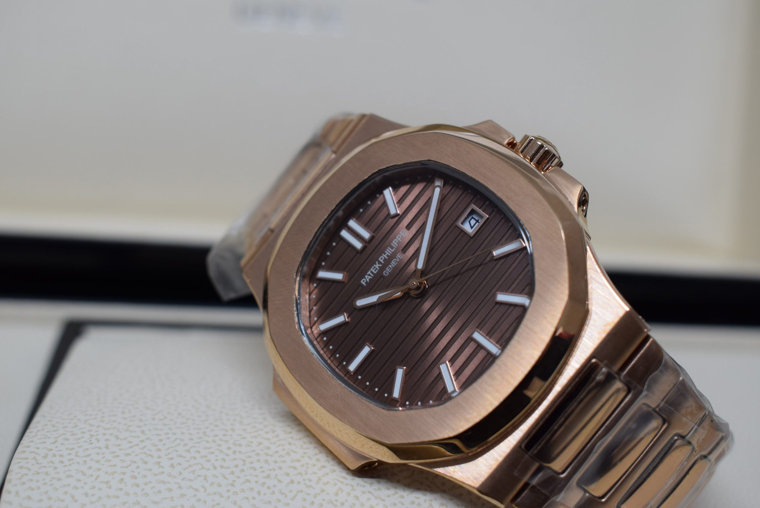 Patek Philippe replica nautilus 5711-1R rose gold brown dial - immagine 6