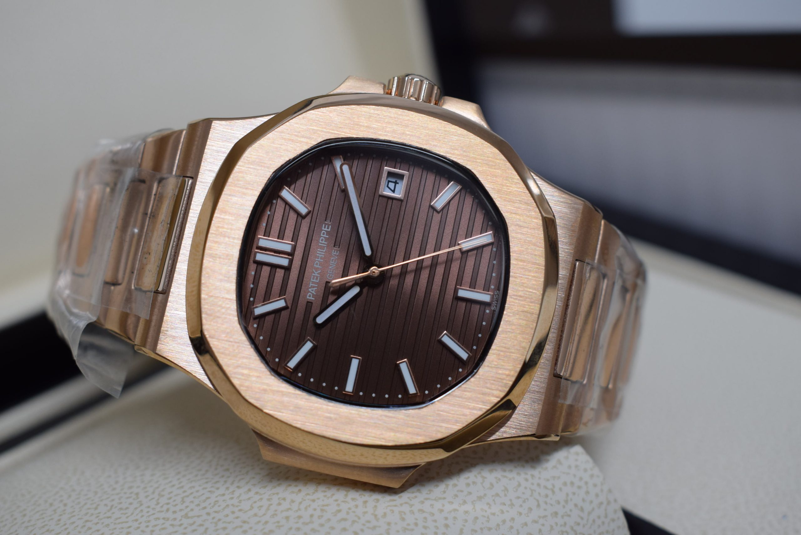 Patek Philippe replica nautilus 5711-1R rose gold brown dial - immagine 7