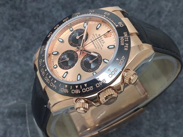 Rolex replica Daytona 116515 rose Gold Oysterflex rose dial - immagine 3